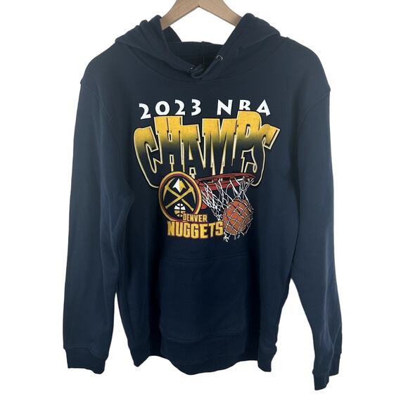 Denver Nuggets 2023‎ NBA Champs Hoodie Men's Medium Blue Official NBA Sweatshirt - Picture 1 of 7